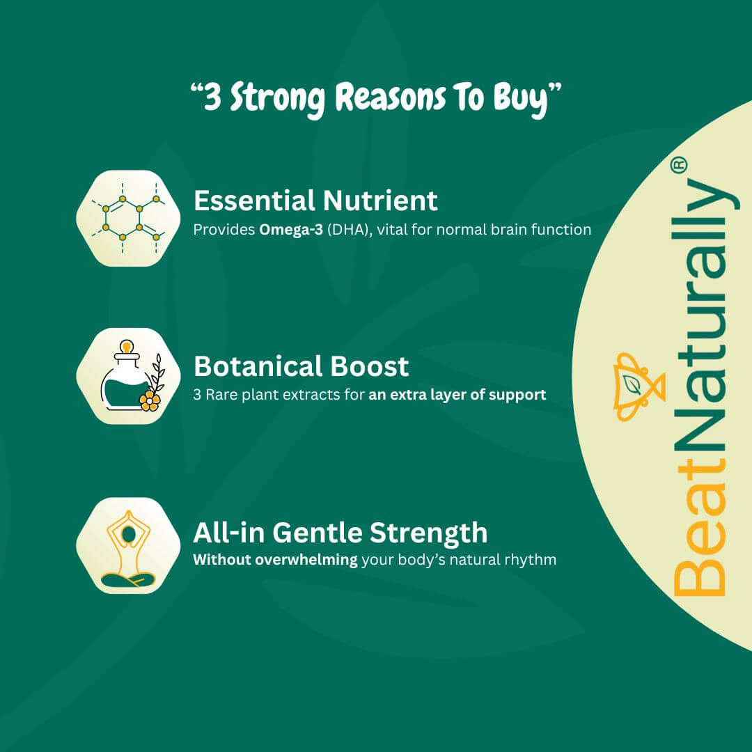 
                  
                    Promotional graphic for BeatNaturally's Brain Nurturer with three strong reasons to buy.
                  
                