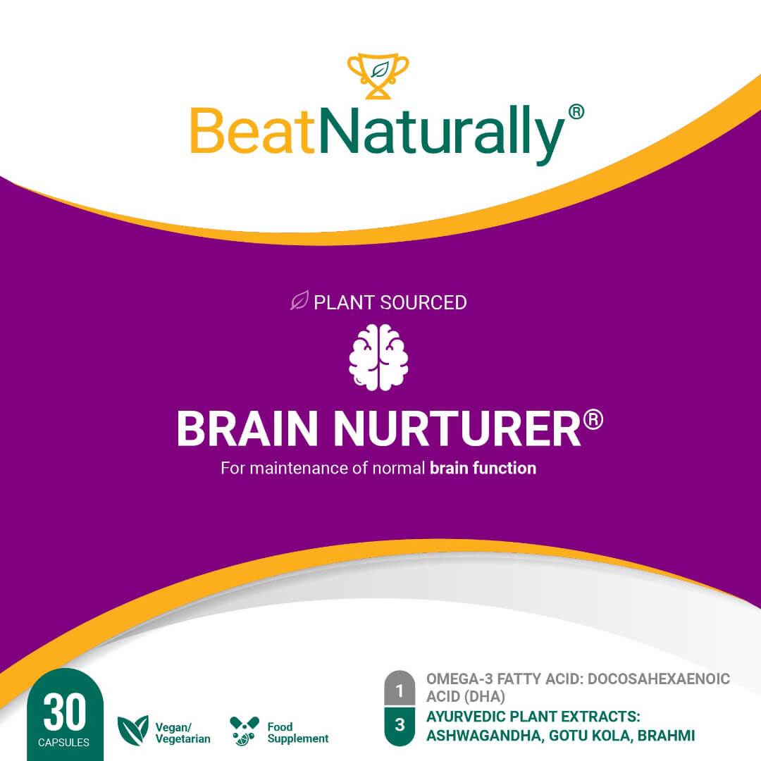 
                  
                    Brain Nurturer package frontside - claim, number of capsules and ingredients.
                  
                